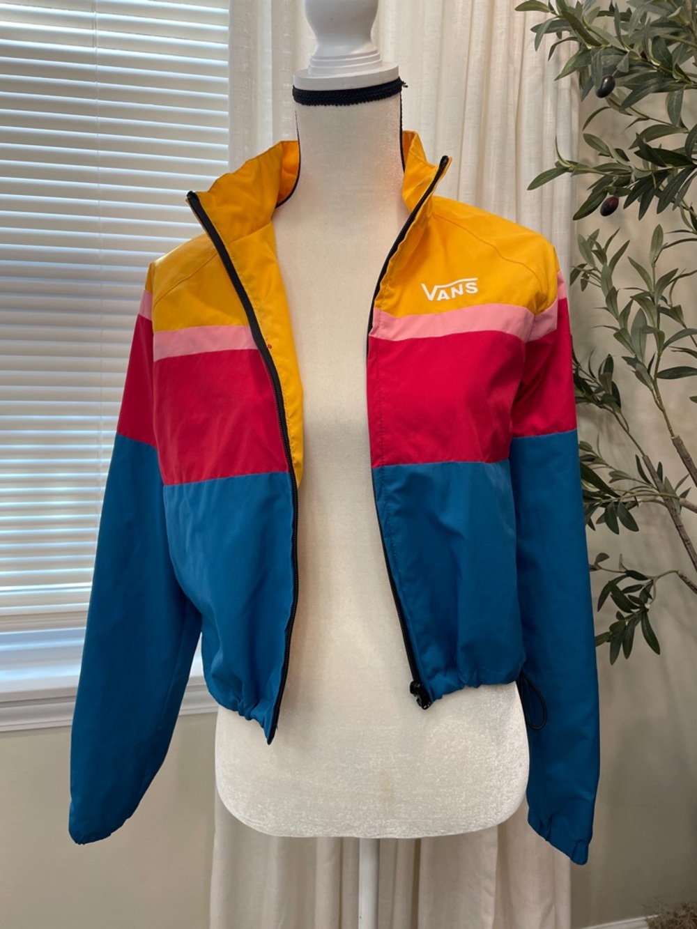 Vans Colorblock Track Jacket - Yellow Pink Teal Blue SMALL